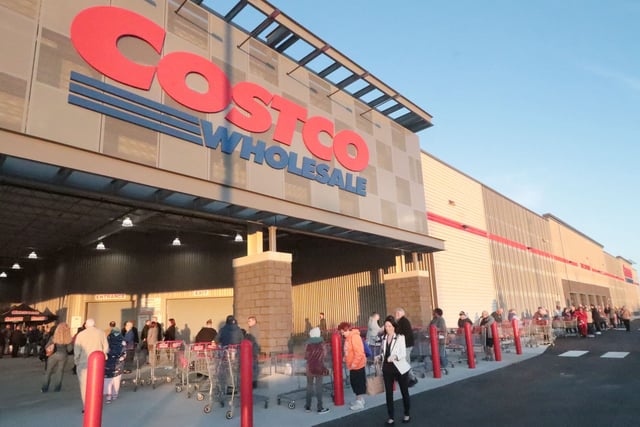 Shoppers line up Thursday morning, Feb. 22, 2024, for the grand opening of the new Costco Wholesale at One Daytona in Daytona, Florida.