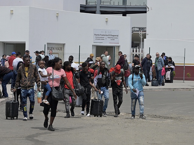 TIJUANA, MEXICO - MAY 16: Some Haitian migrants were told to return back to Tijuana, Mexico as confusion over a missed appointment through the CBP One application that was scheduled for May 10 was mismanaged by border officials and left the migrants wondering what to do next, the group of Haitians had sought asylum through Tamaulipas originally before being in Tijuana. (Photo by Carlos A. Moreno/Anadolu Agency via Getty Images)