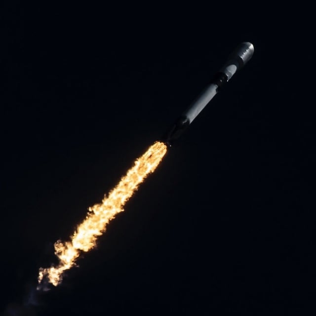 A SpaceX Falcon 9 rocket, one of the company's workhorses, flies on a Starlink mission in March 2023. 