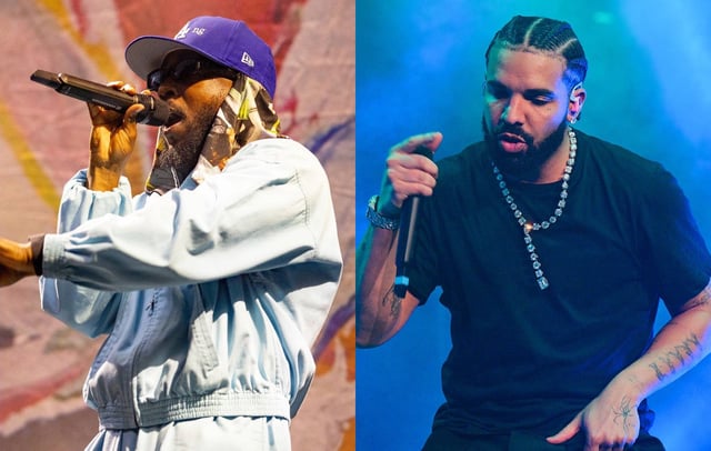 Kendrick Lamar and Drake CREDIT: Getty