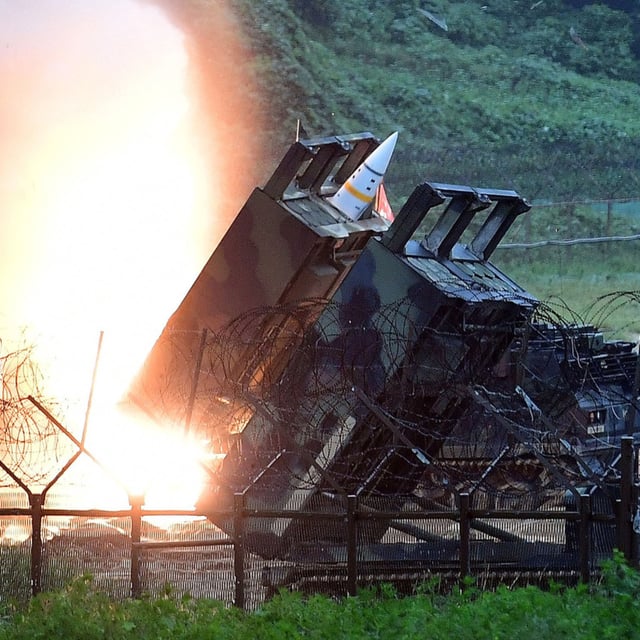U.S. Army Tactical Missile System (ATACMS) firing a missile into the East Sea on July 29, 2017 in East Coast, South Korea. Ukraine is not authorized to use ATACMS to strike internationally-recognized Russian territory, despite calls from Kyiv to lift the restrictions.