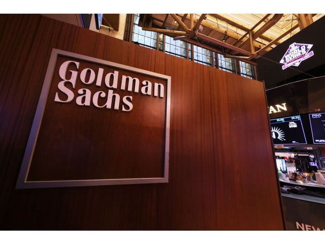 NEW YORK, NEW YORK - AUGUST 25: The Goldman Sachs logo is seen at the New York Stock Exchange during morning trading on August 25, 2023 in New York City. Stocks opened up higher as Wall Street awaits a speech from Federal Reserve Chairman Jerome Powells at the Jackson Hole Economic Symposium.