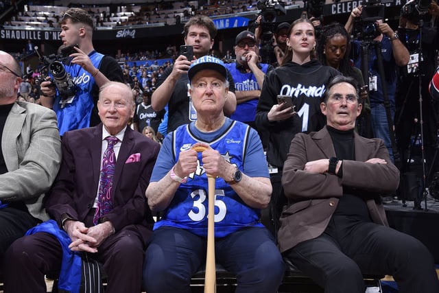 ORLANDO, FL - FEBRUARY 13: Pat Williams during Shaquille O'Neal's jersey retirement for the Orlando Magic on February 13, 2024 at the Kia Center in Orlando, Florida. NOTE TO USER: User expressly acknowledges and agrees that, by downloading and or using this photograph, User is consenting to the terms and conditions of the Getty Images License Agreement. Mandatory Copyright Notice: Copyright 2024 NBAE (Photo by Gary Bassing/NBAE via Getty Images)