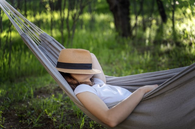 Napping in hammock