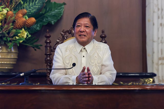 The Foreign Secretary, James Cleverly meets with the President of the Philippines, President Marcos at the Malacanang Palace in Manila for a bilateral meeting whilst visiting the Philippines. Rory Arnold/No10 Downing Street.