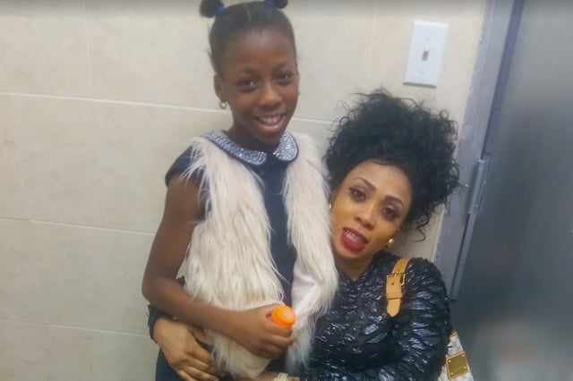 Fortune Williams with her mother, Keisha Francis.