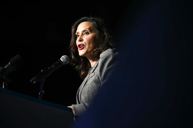 Michigan Governor Gretchen Whitmer speaks in Detroit on May 19, 2024.