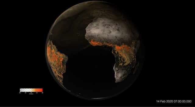This screenshot is from NASA's new global CO2 visualization. Image Credit: NASA/SVS
