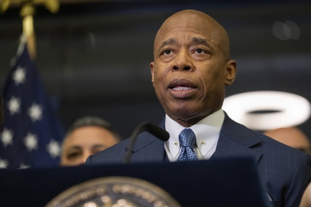 Mayor Eric Adams speaks during a news conference at the New York City Emergency Management Department on Friday April 5, 2024 in New York. New York City's mayor on Saturday issued an emergency order suspending parts of a new law intended to ban solitary confinement in local jails a day before it was to take effect, citing concerns for the safety of staff and detainees. (AP Photo/Brittainy Newman, File)