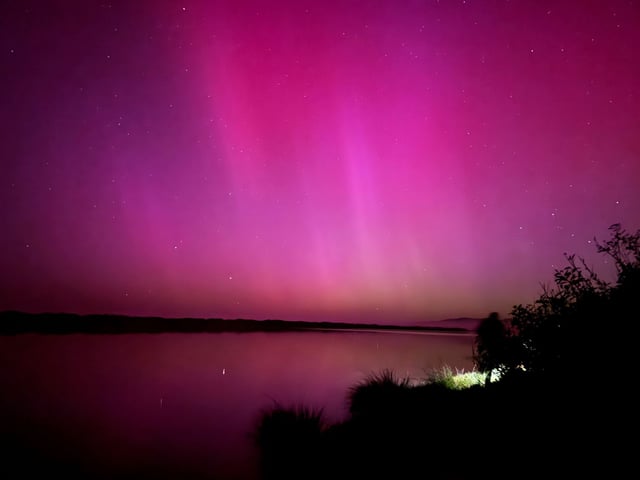The Northern Lights illuminate the night sky above Humboldt County, Calif., on Friday, May 10, 2024.