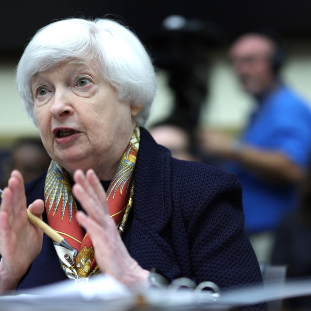 U.S. Secretary of the Treasury Janet Yellen testifies during a hearing before the House Committee on Financial Services at Rayburn House Office Building on July 9, 2024 on Capitol Hill in Washington, DC. Yellen announced a new tax filing option for 1.5 million Americans on Tuesday.