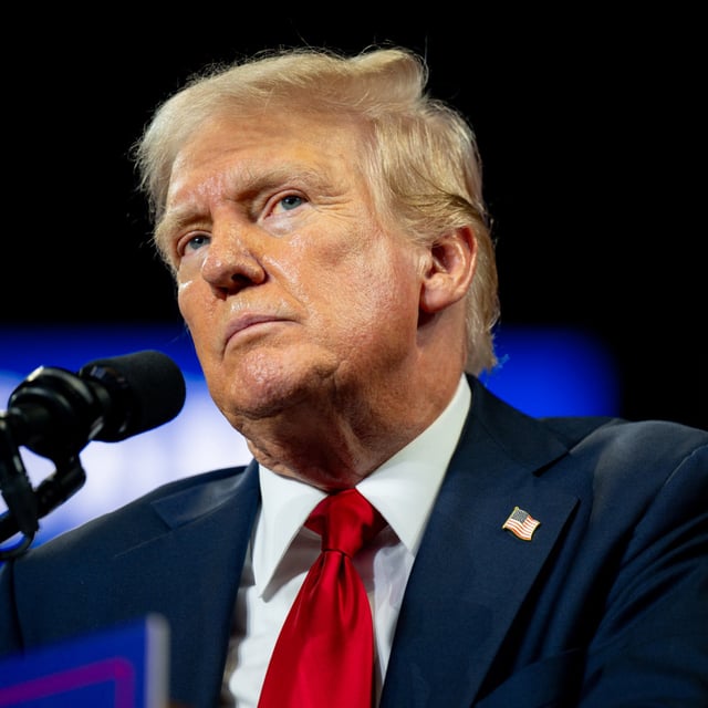 U.S. Republican Presidential nominee former President Donald Trump speaks to attendees during his campaign rally at the Bojangles Coliseum on July 24, 2024 in Charlotte, North Carolina. Trump said he supports seniors not paying Social Security taxes on Truth Social.