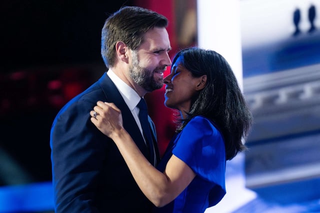 J.D. Vance and his wife, Usha Vance