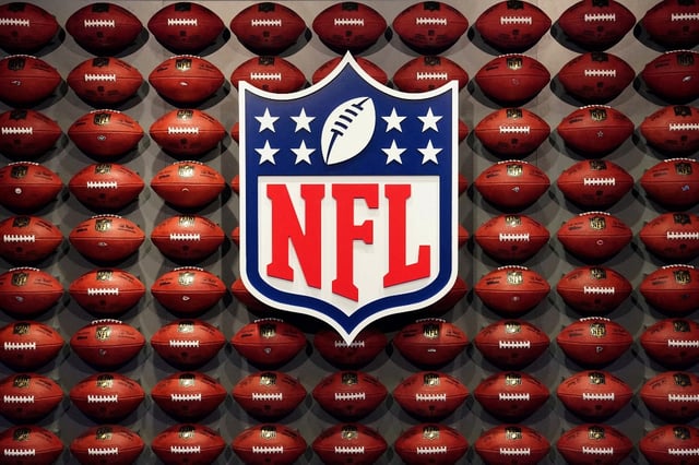 FILE PHOTO: The NFL logo is pictured at an event in the Manhattan borough of New York City, Nov. 30, 2017. REUTERS/Carlo Allegri/File