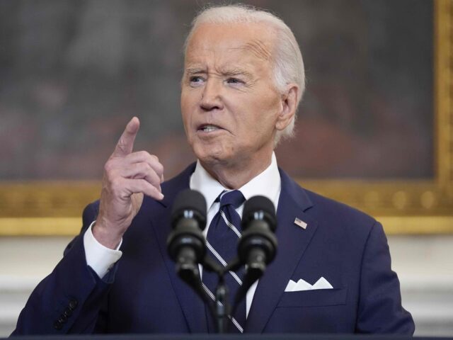 President Joe Biden delivers remarks on a prisoner swap with Russia from the State Dining Room of the White House, Thursday, Aug. 1, 2024, in Washington. (AP Photo/Evan Vucci)