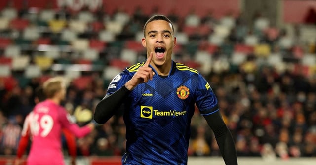 Soccer Football - Premier League - Brentford v Manchester United - Brentford Community Stadium, London, Britain - January 19, 2022 Manchester United's Mason Greenwood celebrates scoring their second goal REUTERS/Ian Walton/File Photo