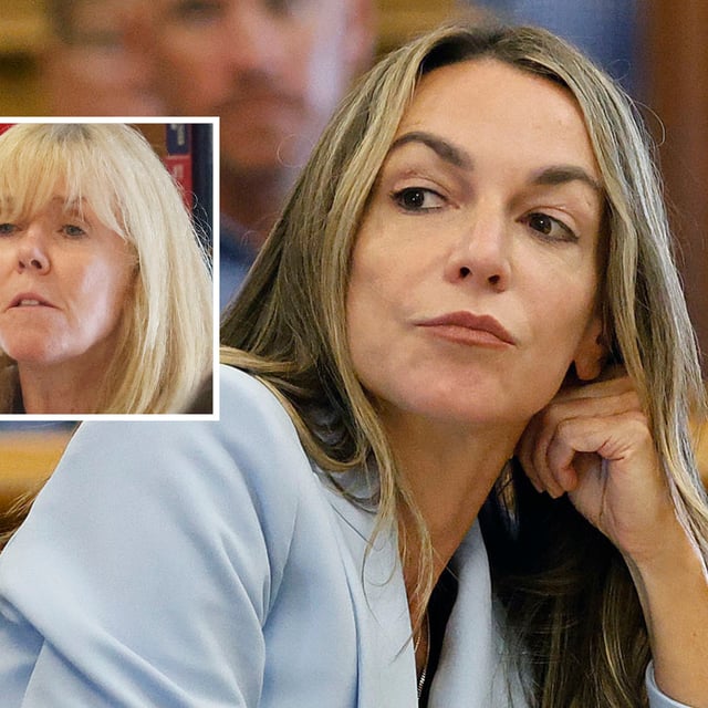 Karen Read listens to her attorney, Martin Weinberg, who was making motions to dismiss two charges against her, at Norfolk Superior Court in Dedham, Mass., Friday, Aug. 9, 2024. Judge Beverly Cannone will did not rule on the motions but she said she would take the arguments under advisement.