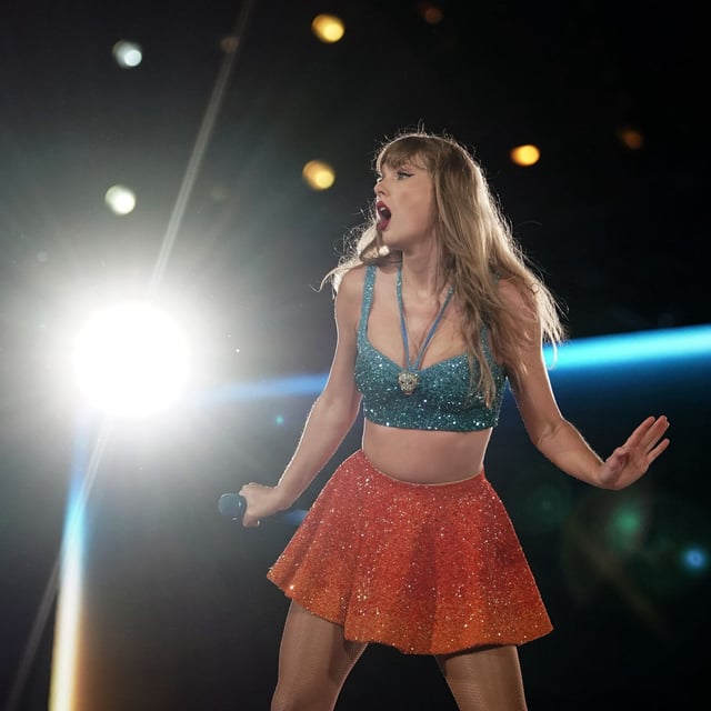 Taylor Swift performs onstage during "Taylor Swift | The Eras Tour" at Olympiastadion on July 27, 2024 in Munich, Germany. Weeks later, Swift's ex-boyfriend, Conor Kennedy, announced his engagement to Brazilian singer Giulia Be.