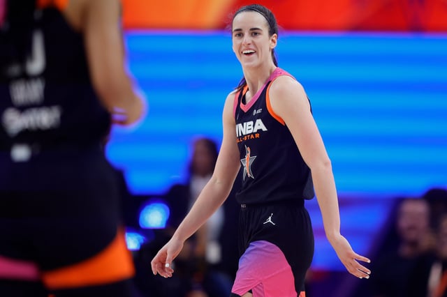 PHOENIX, ARIZONA - JULY 20: Caitlin Clark #22 of Team WNBA looks on during the second half against Team USA during the 2024 WNBA All Star Game at Footprint Center on July 20, 2024 in Phoenix, Arizona. (Photo by Alex Slitz/Getty Images)
