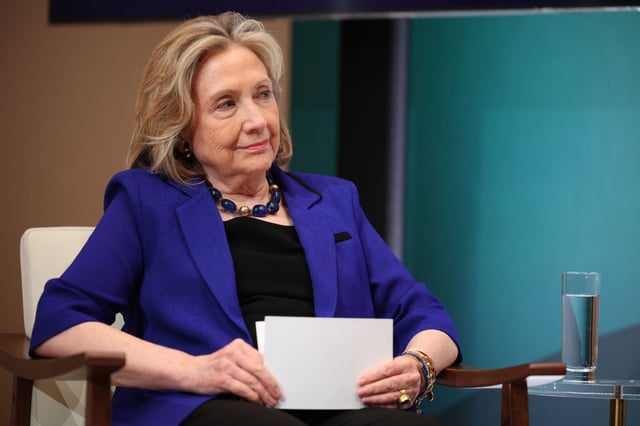 Hillary Clinton speaks on stage during Vital Voices 3rd Annual Global Festival on May 30, 2024 in Washington, DC