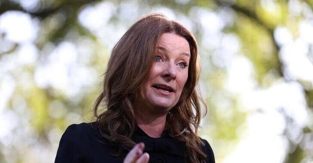British Education Secretary Gillian Keegan speaks during an interview for GB News, in London, Britain, September 4, 2023. REUTERS/Hollie Adams
