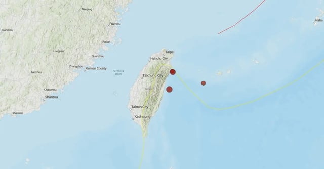 m6.1 earthquake taiwan august 15 2024 location map