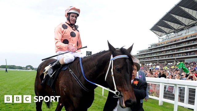 Black Caviar and jockey Luke Nolen after winning the Diamond Jubilee Stakes at Royal Ascot in 2012