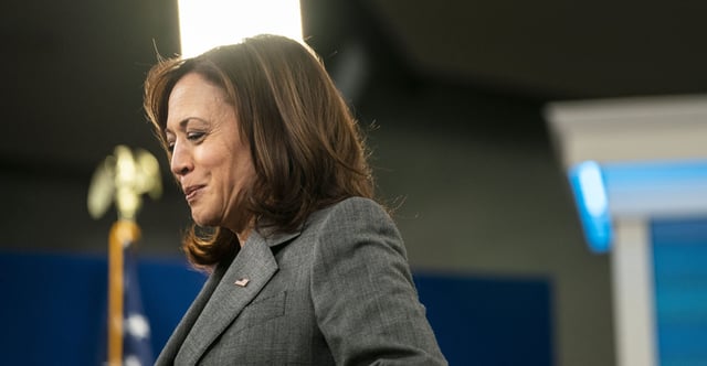 Vice President Kamala Harris delivers remarks on the Child Tax Credit/Earned Income Tax Credit Day of Action at the South Court Auditorium of the White House on Tuesday, Feb. 8, 2022. (Kent Nishimura/Los Angeles Times via Getty Images)
