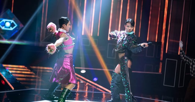 Two people on stage dancing in The Influencer