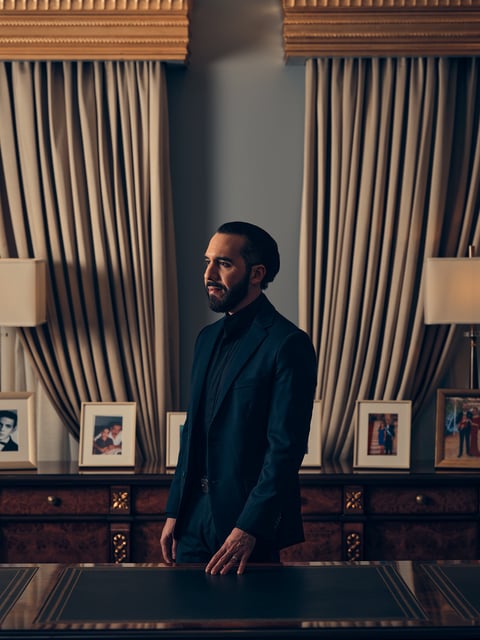 President Bukele at the Casa Presidencial in San Salvador on June 25.