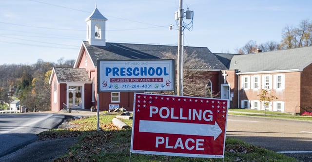 A rural polling location in Lancaster County, Pennsylvania, on Nov. 8, 2022. (Branden Eastwood/AFP/Getty Images)