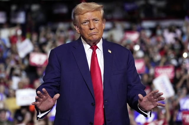 Former President Donald Trump on Aug. 17, 2024, in Wilkes-Barre, Pa.