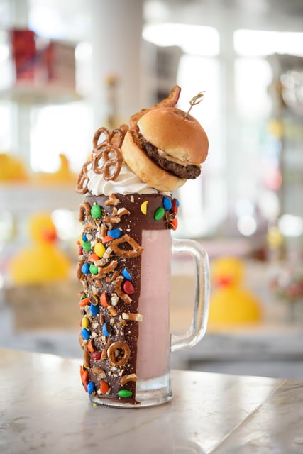 Sugar Factory American Brasserie's bacon cheeseburger milkshake
