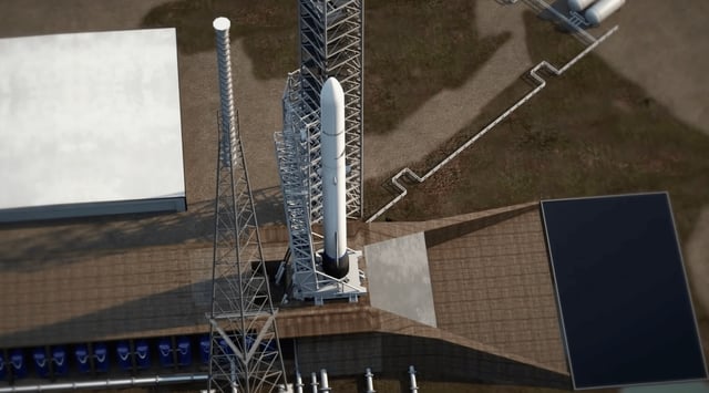 Rendering of Blue Origin’s New Glenn heavy-lift rocket.