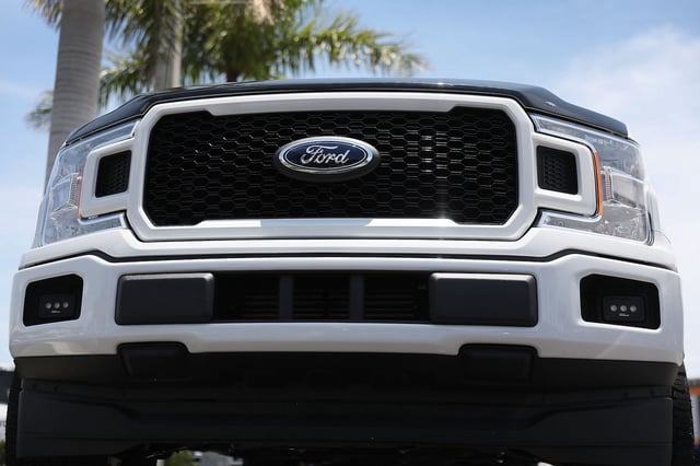 A Ford F-150 on a sales lot in Miami. (Credit: Joe Raedle/Getty Images)