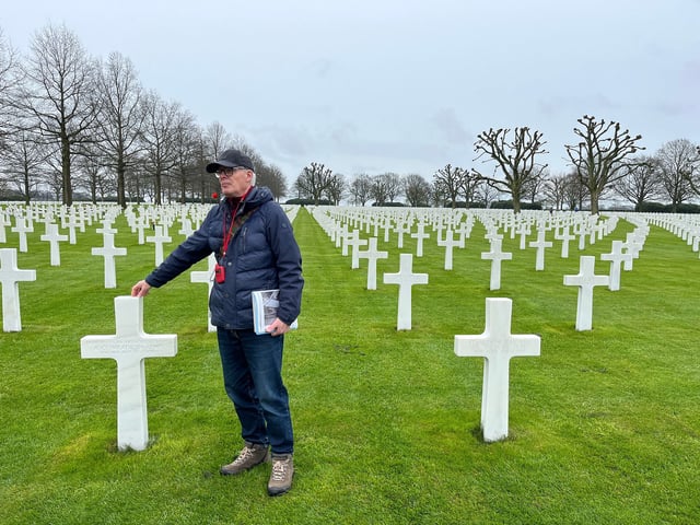 World War II expert Arie-Jan van Hees, a local resident and retired member of the Dutch military, provides guided tours of the cemetery. He and his family adopted a soldier's gravesite in 2005.
