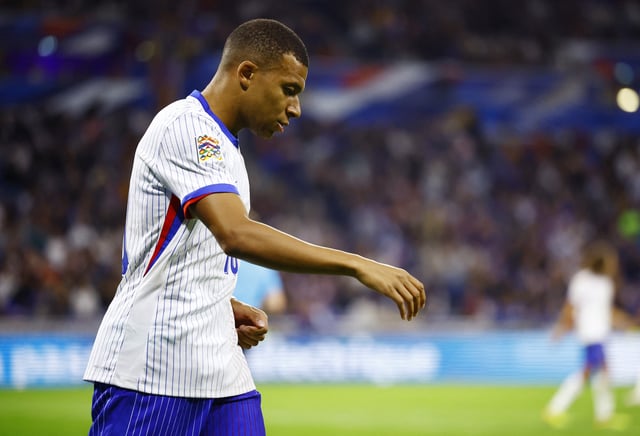 Soccer Football - Nations League - League A - Group 2 - France v Belgium - Groupama Stadium, Lyon, France - September 9, 2024 France's Kylian Mbappe reacts REUTERS/Sarah Meyssonnier/File Photo