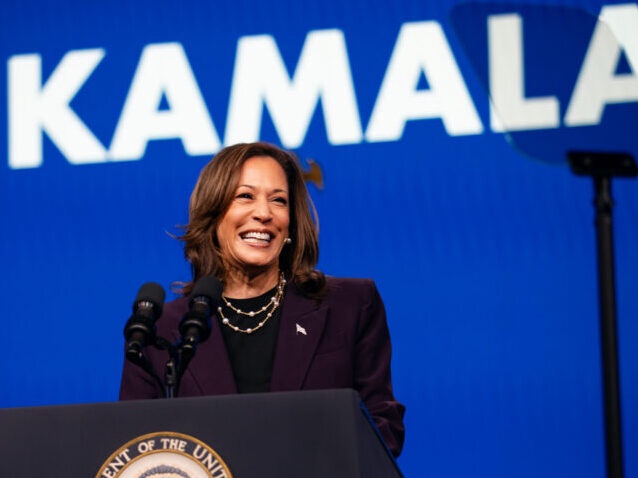 HOUSTON, TEXAS - JULY 25: Vice President Kamala Harris speaks at the American Federation of Teachers' 88th National Convention on July 25, 2024 in Houston, Texas. The American Federation of Teachers is the first labor union to endorse Harris for president since announcing her campaign. (Photo by Montinique Monroe/Getty Images)