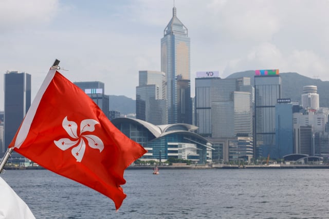 A Hong Kong flag is seen on a vessel at Victoria Harbour in Hong Kong, China August 30, 2024. REUTERS/Tyrone Siu/ File Photo