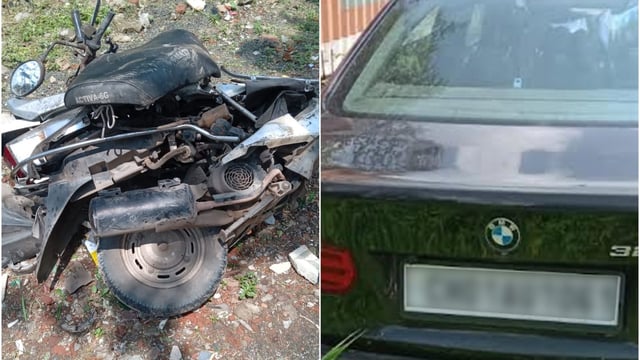 The scooter was badly damaged after being hit by a BMW in Indore.