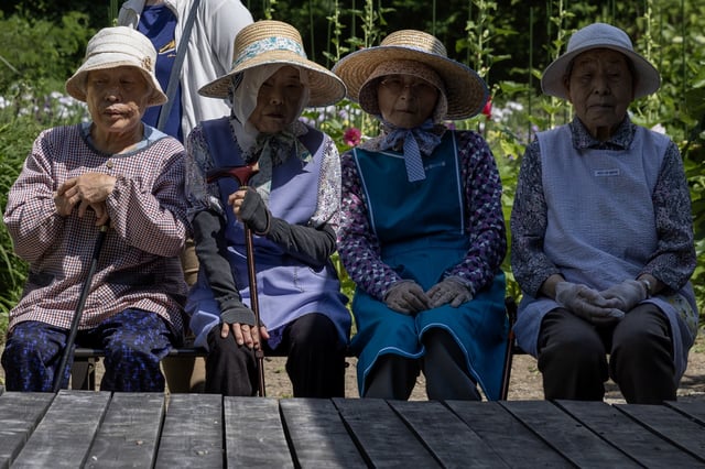 Japanese Senior Citizens Gather to Grow Flowers