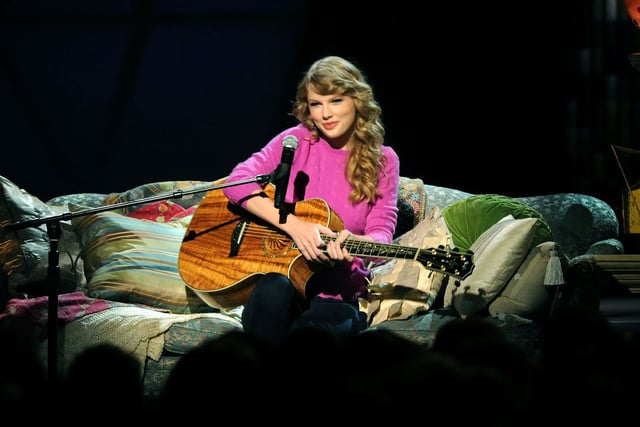 Taylor Swift performing at the 2011 CMA Awards in Nashville.