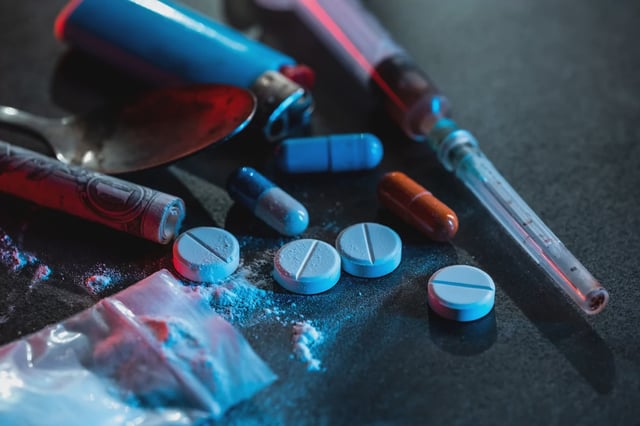 Different drugs on the table.