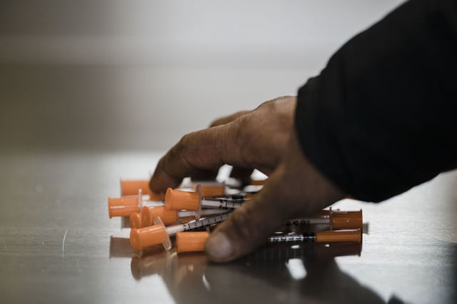 NEW YORK, NY - JANUARY 24: Narcotic consumption material at a safe injection site at OnPoint NYC on Monday, Jan. 24, 2022 in New York, NY. In 2021, New York City opened two supervised drug injection sites in the Harlem and Washington Heights neighborhoods in an effort to address the increase in overdose deaths. (Kent Nishimura / Los Angeles Times via Getty Images)