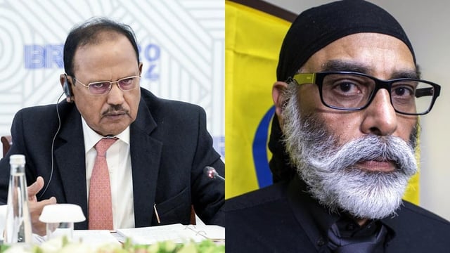 Left To Right: NSA Doval, Khalistan terrorist Gurpatwant Singh Pannun