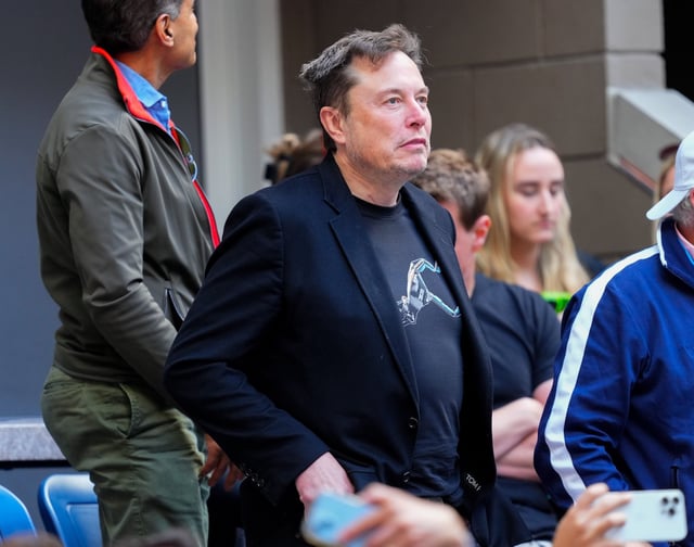 NEW YORK, NEW YORK - SEPTEMBER 08: Elon Musk is seen at the 2024 US Open Tennis Championships on September 08, 2024 in New York City. (Photo by Gotham/GC Images)